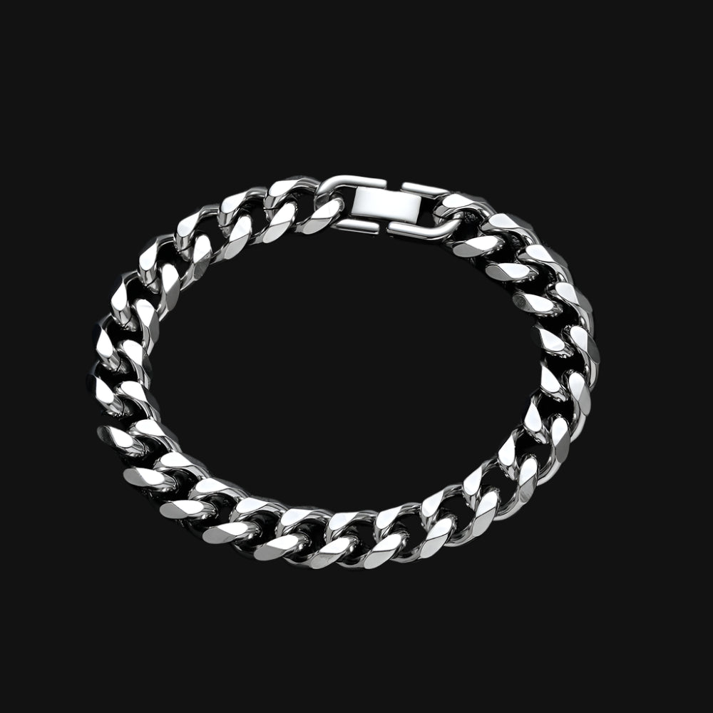 8MM SILVER CUBAN BRACELET