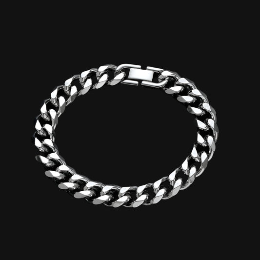 8MM SILVER CUBAN BRACELET