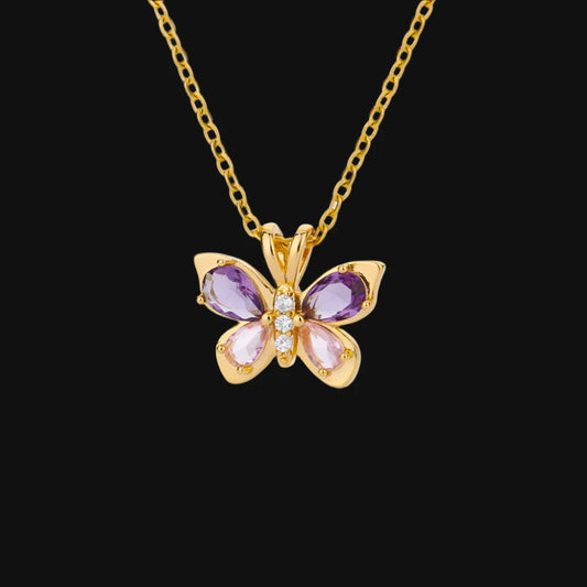 GOLD BUTTERFLY ICE NECKLACE