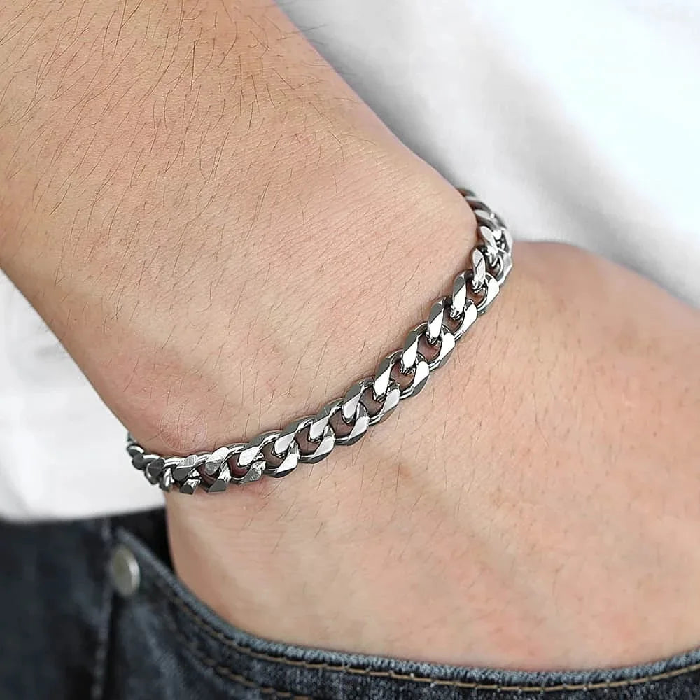 SILVER CUBAN BRACELET